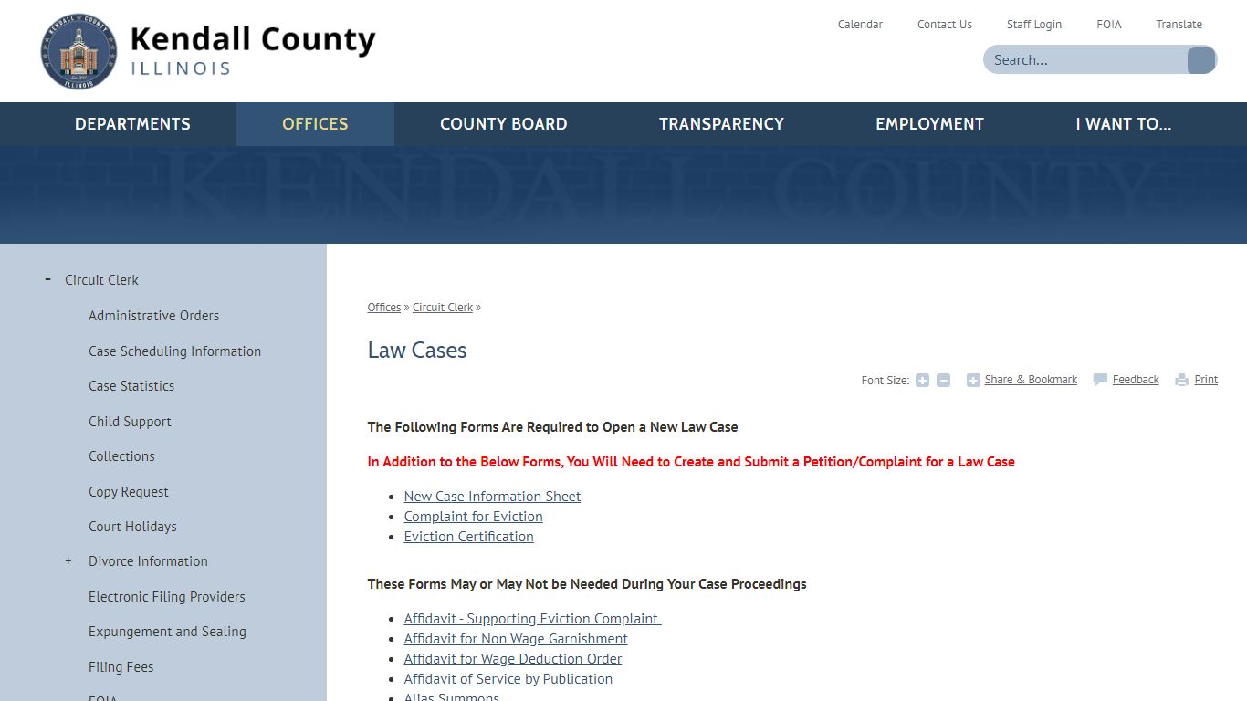 Law Cases | Kendall County, IL